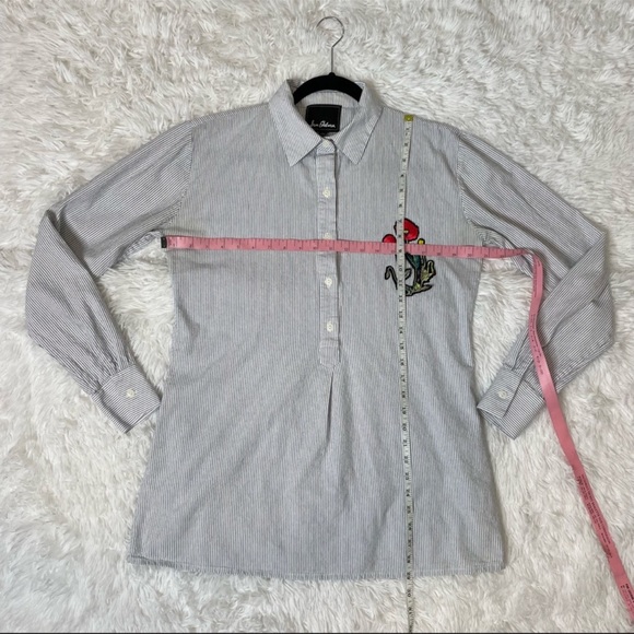 Sam Edelman Embroidered Tunic Top With Pockets Collared Half Button Women’s L - Picture 7 of 7